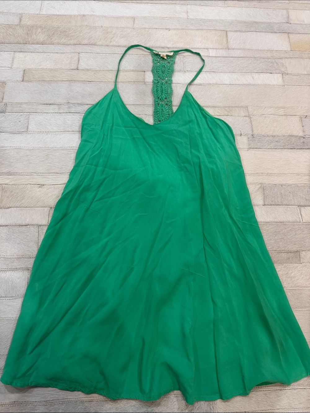 Cotton Candy Green Crochet Detail dress